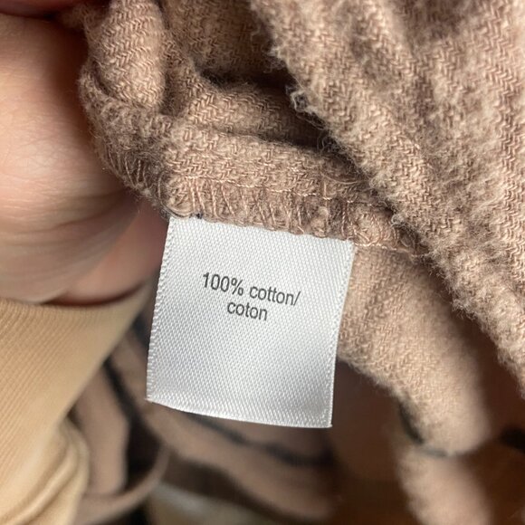 Maurice's Plus Size 2x Flannel Plaid Button Down Shirt Neural Cotton Black Tan - Picture 3 of 6